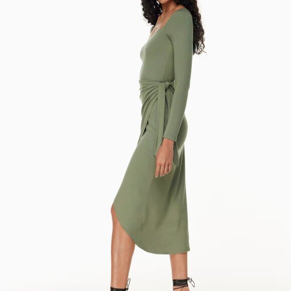 Aritzia Wilfred Saturn Longsleeve Jersey Wrap Midi Dress - Picture 11 of 14